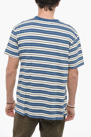 Striped Crew-neck T-shirt with Rib Detail
