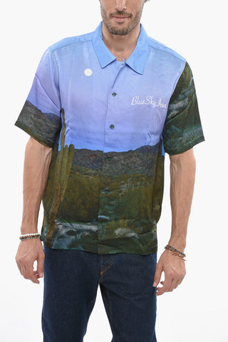 Tie Dye Effect Satin Shirt