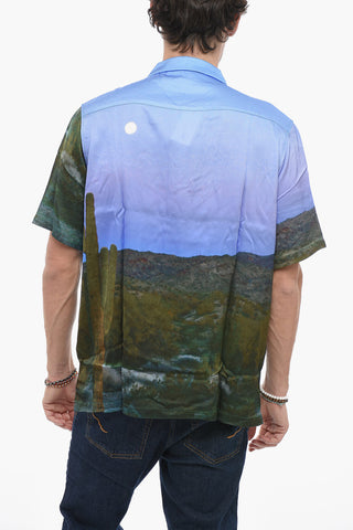 Tie Dye Effect Satin Shirt