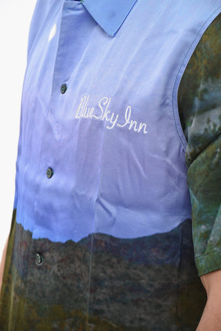 Tie Dye Effect Satin Shirt