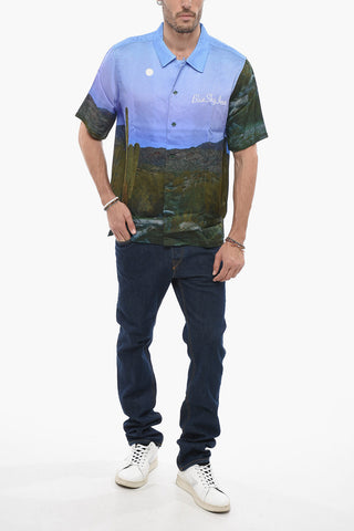 Tie Dye Effect Satin Shirt