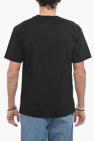 T-shirt Girocollo in Cotone con Maxi Stampa 