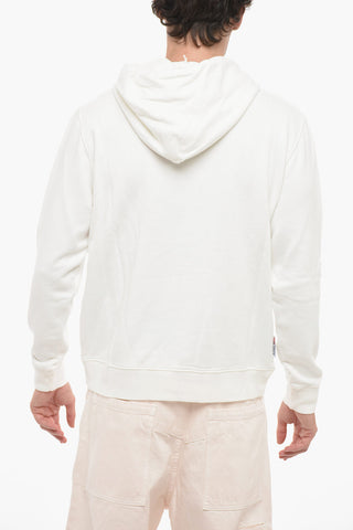 Brushed Cotton Hooded Sweatshirt with Logo Print