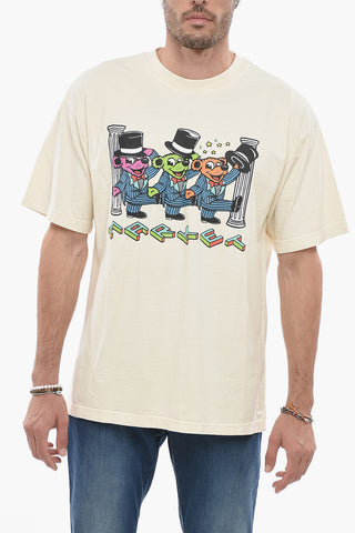 T-shirt Girocollo con Maxi Stampa Teddy Bear