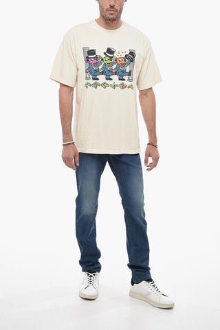 T-shirt Girocollo con Maxi Stampa Teddy Bear