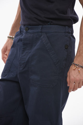 Low-Waist Cotton Stretch Pants