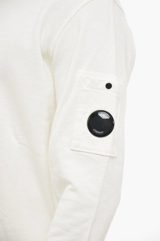 Brushed Cotton Crew-neck Sweatshirt with Sleeve Pocket