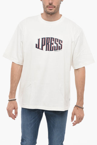 Crew-Neck Cotton T-shirt with Frontal Logo
