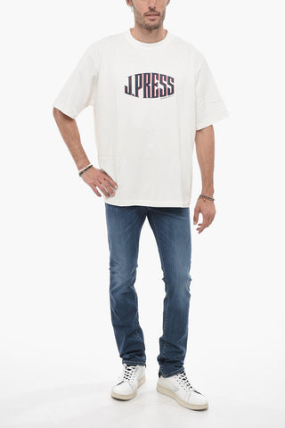 Crew-Neck Cotton T-shirt with Frontal Logo