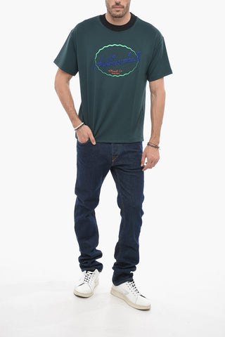 Besticktes Rundhals-T-Shirt