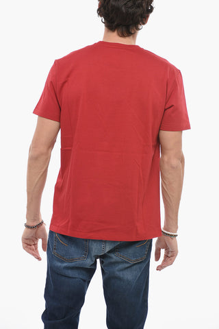 T-Shirt Girocollo in Tinta Unita a Fantasia Paisley