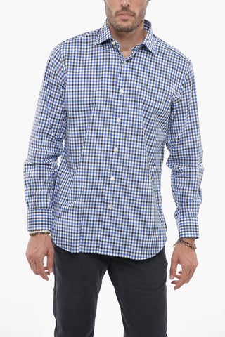 Camicia a Quadri con Collo Francese