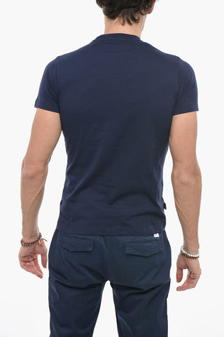 Solid Color LUCCA Crew-neck T-Shirt with Embossed Logo