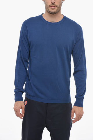 Solid Color Lightweight Cotton Crew-neck Sweater