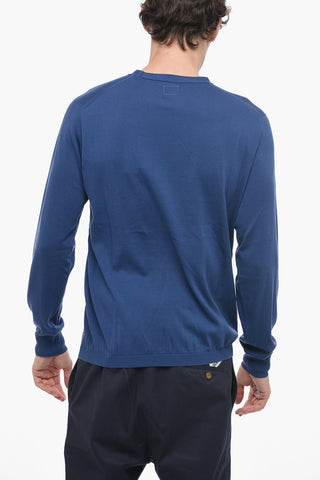 Solid Color Lightweight Cotton Crew-neck Sweater