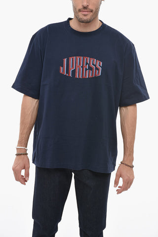 Crew-Neck Cotton T-shirt with Maxi Logo