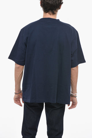 Crew-Neck Cotton T-shirt with Maxi Logo