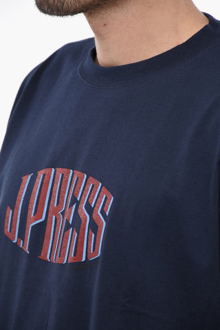 Crew-Neck Cotton T-shirt with Maxi Logo