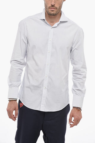 Camicia Slim Fit a Quadretti con Collo Francese