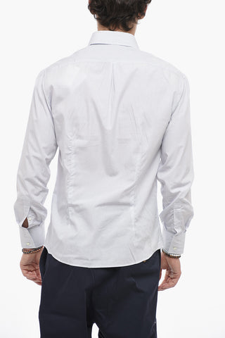 Camicia Slim Fit a Quadretti con Collo Francese