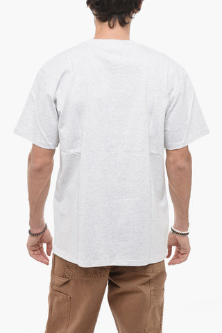 Solid Color LOCKER Crew-neck T-Shirt with Printed Logo