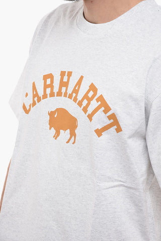 Solid Color LOCKER Crew-neck T-Shirt with Printed Logo
