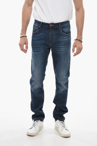 Stretch Denim RAVELLO Jeans with Visible Stitching 18cm