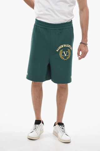 Solid Color Sweatshorts with Printed Logo