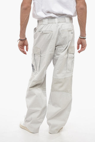 Pantaloni Cargo in Cotone Stretch con Chiusura a Moschettone