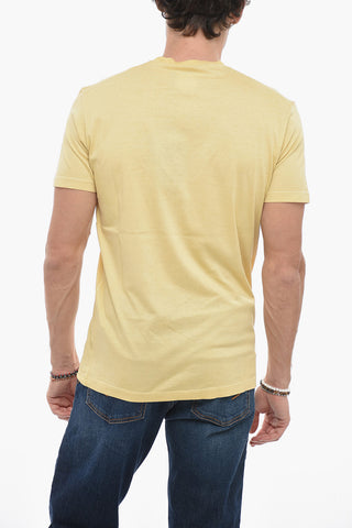 Solid Color COOL FIT Crew-neck T-Shirt with Front Print