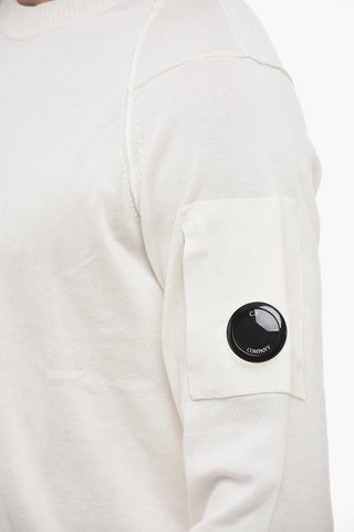 Lightweight Cotton Crew-neck Sweater with Sleeve Pocket