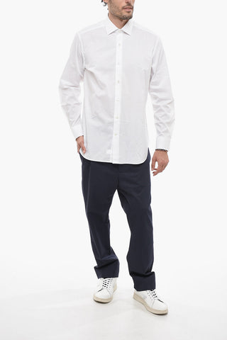 Camicia a Righe con Collo Francese