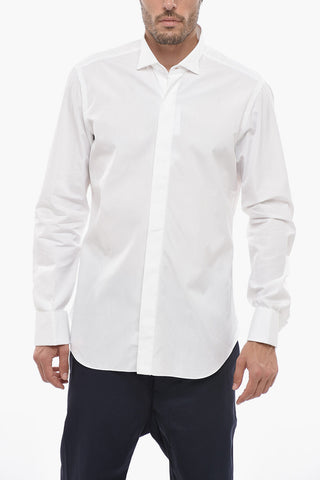 Camicia in Popeline di Cotone a Tinta Unita