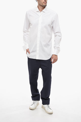 Camicia in Popeline di Cotone a Tinta Unita