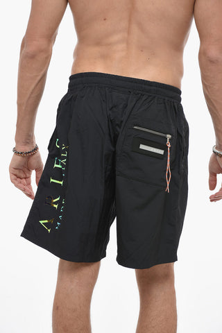 Shorts in Nylon con Elastico in Vita