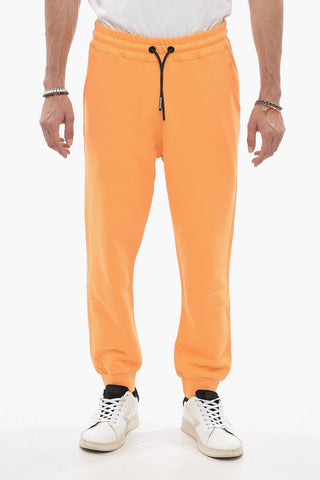 Joggers in Cotone Garzato a Tinta Unita