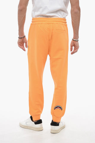 Joggers in Cotone Garzato a Tinta Unita