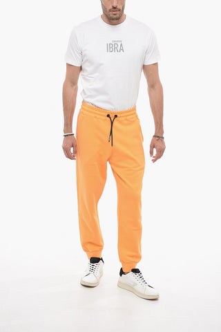 Joggers in Cotone Garzato a Tinta Unita