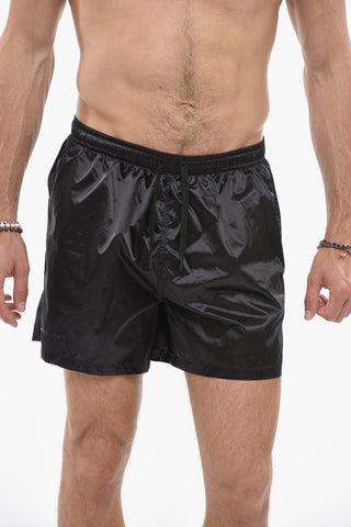 Solid Color Swim Shorts with 3 Pockets