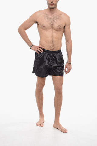 Solid Color Swim Shorts with 3 Pockets