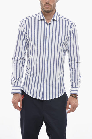 Spread Collar Awning Striped Shirt