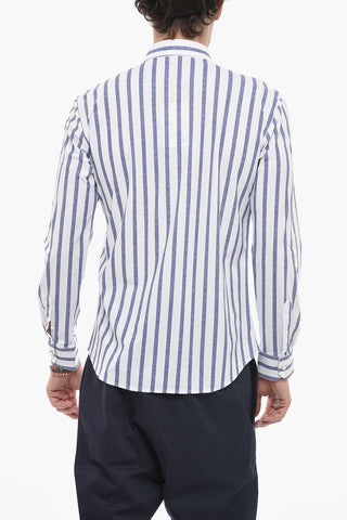 Spread Collar Awning Striped Shirt