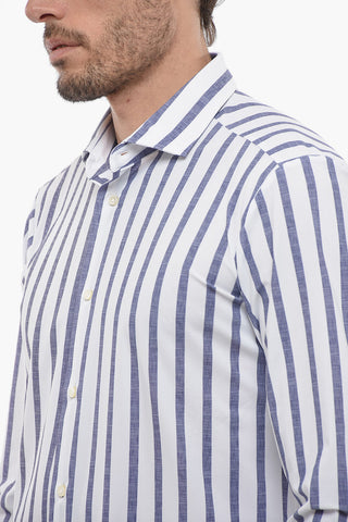 Spread Collar Awning Striped Shirt