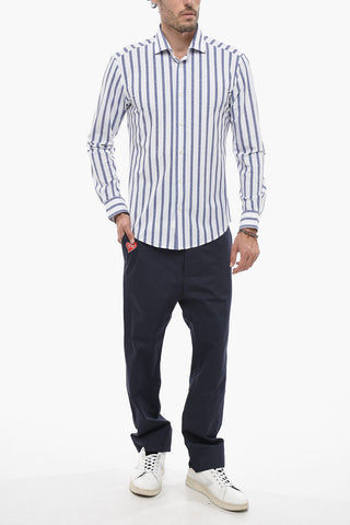 Spread Collar Awning Striped Shirt