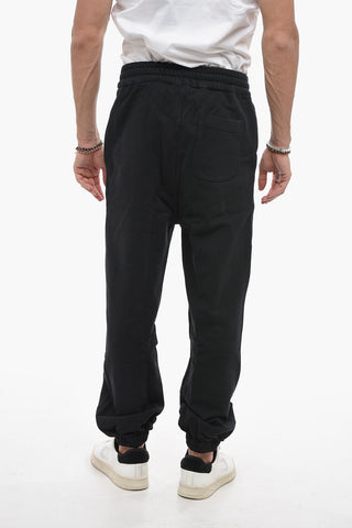 Brushed Cotton Joggers With Embroidered Logo