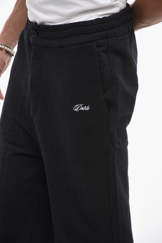 Brushed Cotton Joggers With Embroidered Logo