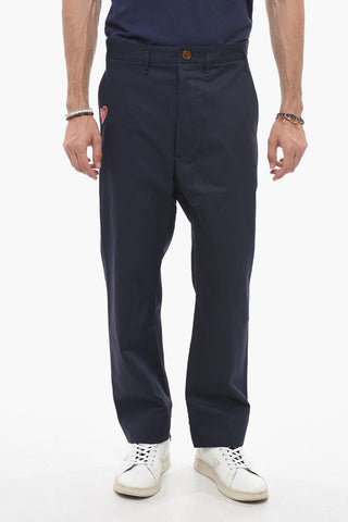 Organic Cotton Pants with Contrasting Embroidery
