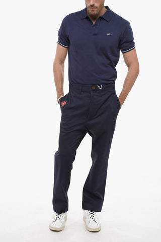 Organic Cotton Pants with Contrasting Embroidery