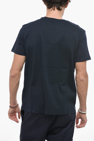 Paisely Patterned Solid Color Crew-neck T-Shirt