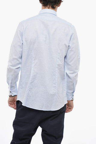 Mandarin Collar Flax Blend Shirt